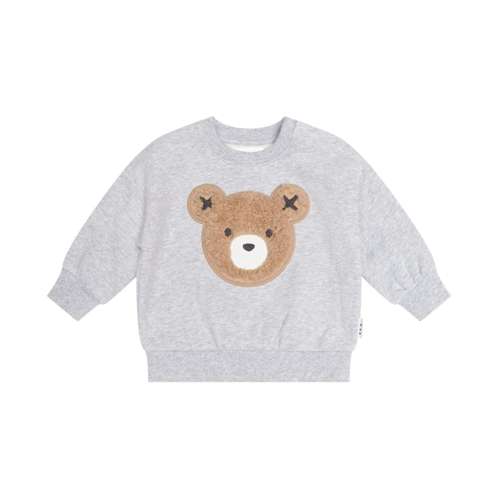 Huxbaby Furry Huxbear Sweatshirt – Grey Marle, 6-12M