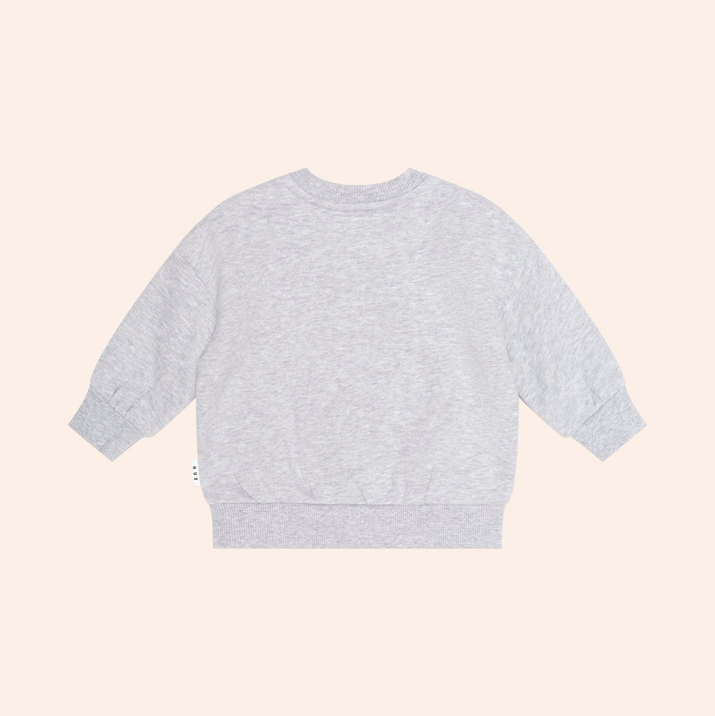 Huxbaby Furry Huxbear Sweatshirt – Grey Marle, 3-6M - Image 2