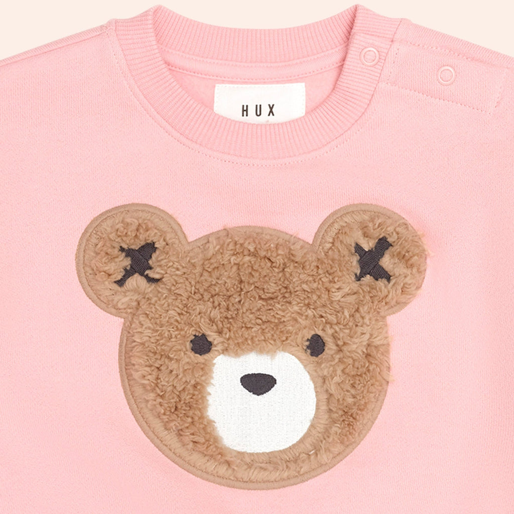 Huxbaby Furry Huxbear Sweatshirt – Vintage Pink, 6-12M - Image 3