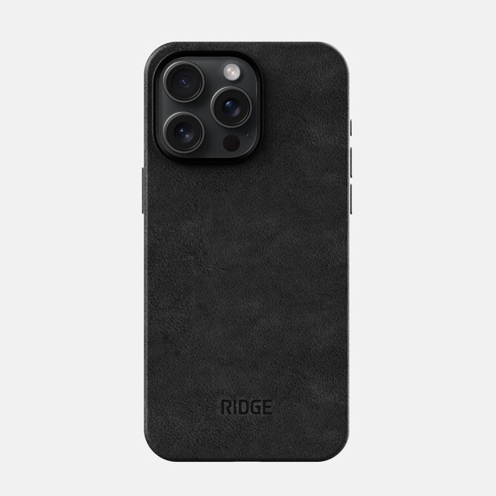 Everyday Phone Case - iPhone 15 Pro Max - Midnight Black Leather
