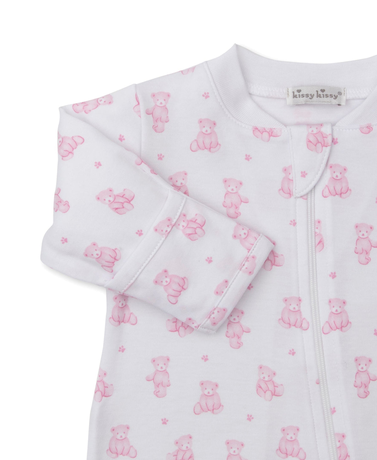 Kissy Kissy Footie w/ Zip - Teddy Bears, Pink, Newborn - Image 2