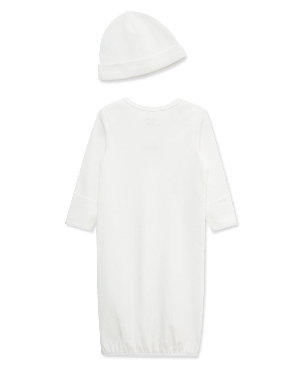 Little Me Gentle Bear Sleeper Gown and Hat - Ivory, 0-3M