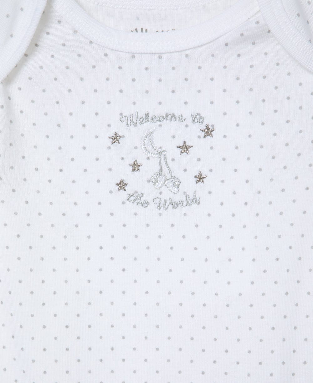 Little Me Welcome to the World 3-Pack Bodysuits - White Print, 3M - Image 3