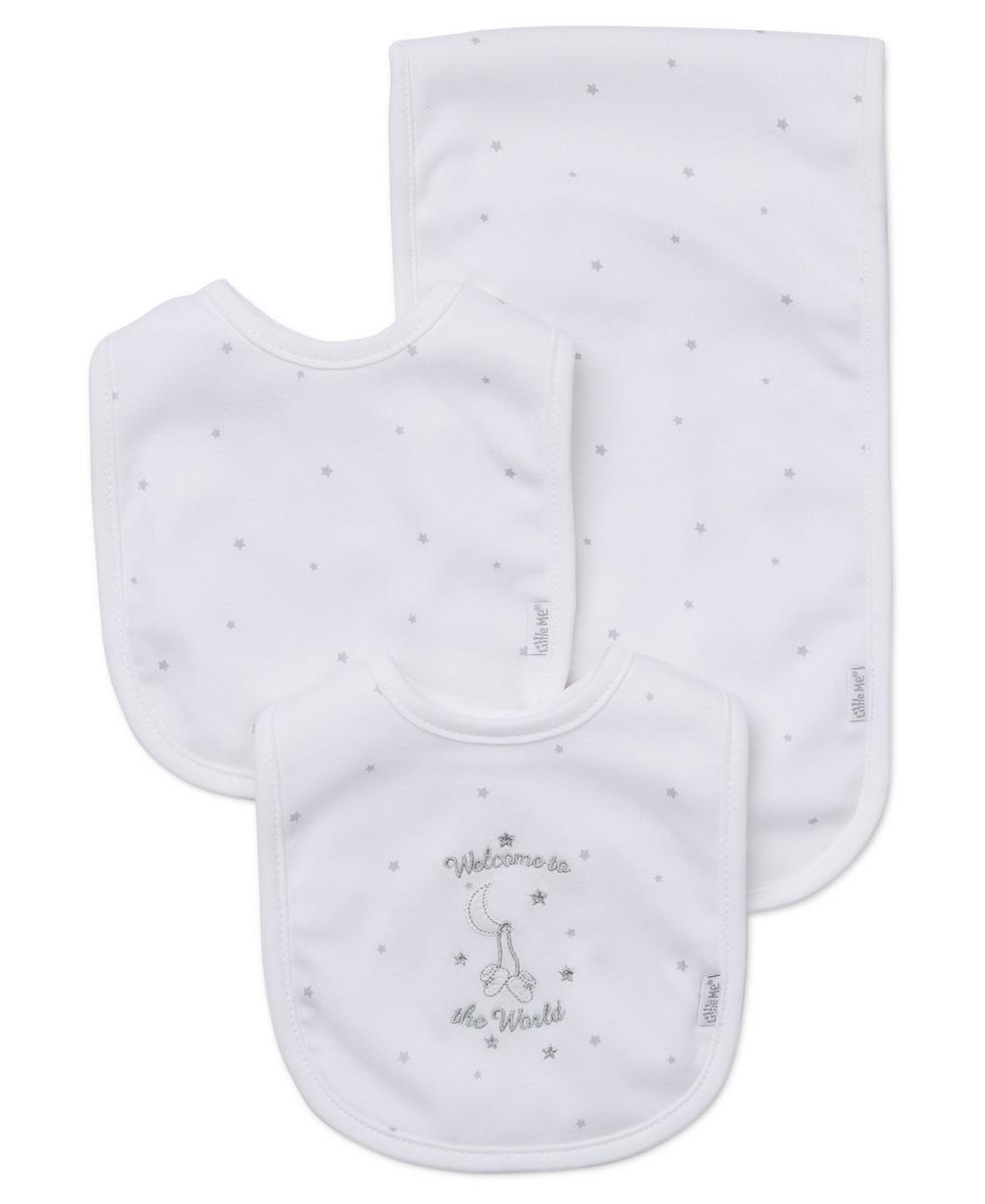 Little Me Welcome To The World Bib & Burp Set - White, One Size - Image 5