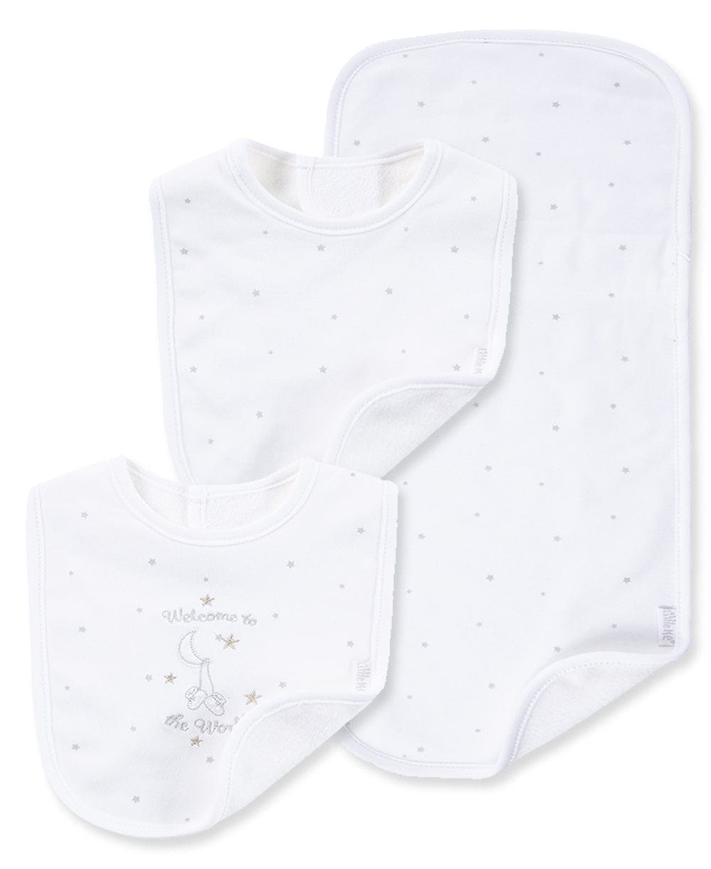 Little Me Welcome To The World Bib & Burp Set - White, One Size - Image 3