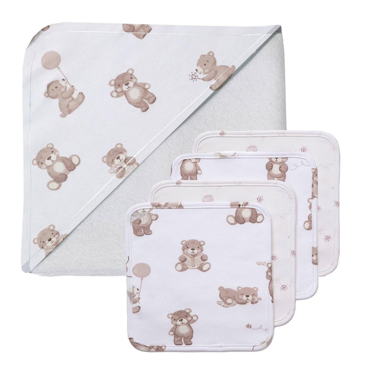Living Textiles 5pc Bath Gift Set - Cuddly Bear - Image 2