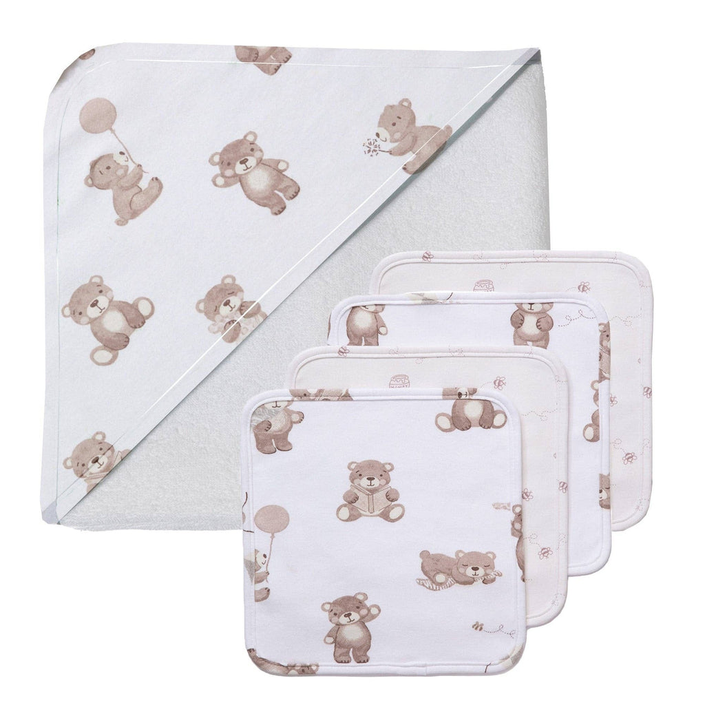 Living Textiles 5pc Bath Gift Set - Cuddly Bear