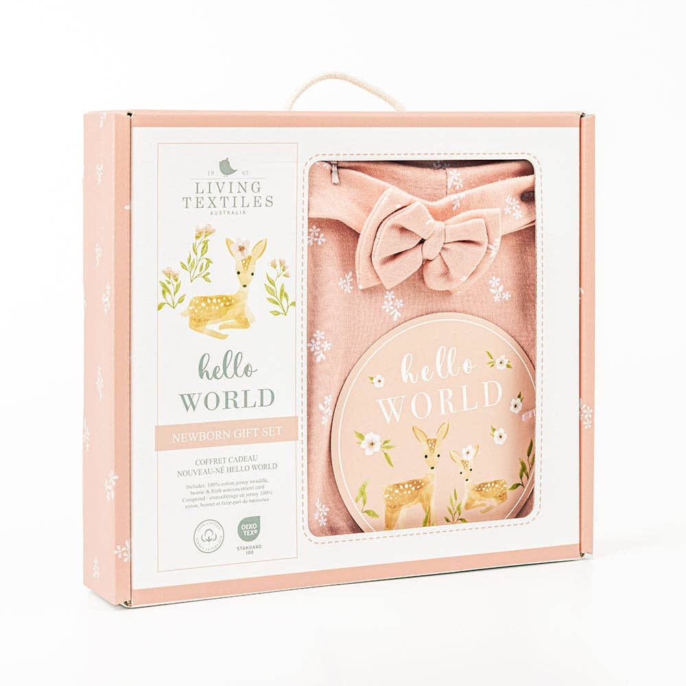 Living Textiles Hello World Gift Set - Dusty Rose - Image 2