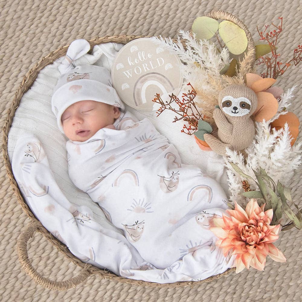 Living Textiles Hello World Gift Set - Rainbow Sloth - Image 4