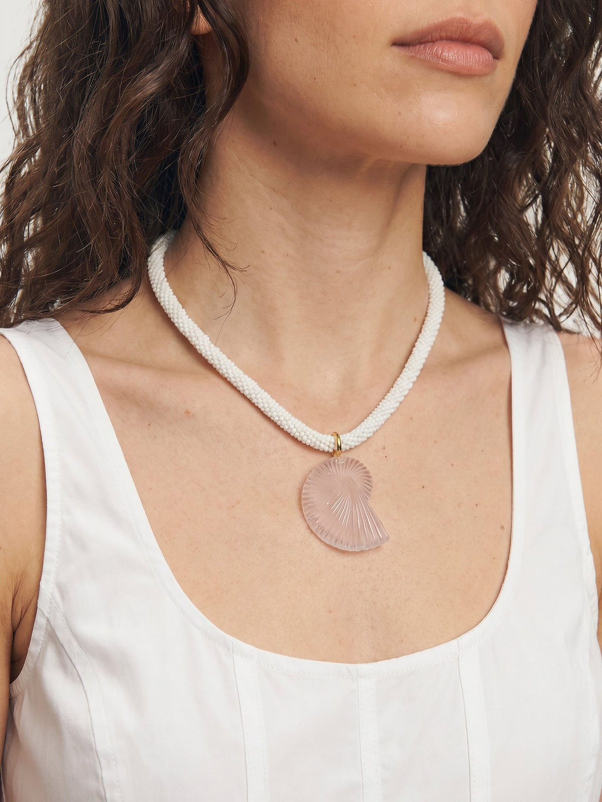 Nautilus Shell Beaded Necklace - Image 2