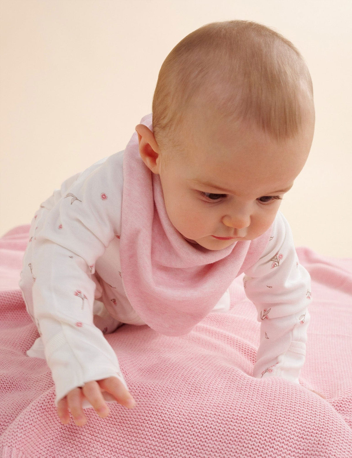 Purebaby Essentials Textured Blanket - Pink Melange - Image 2