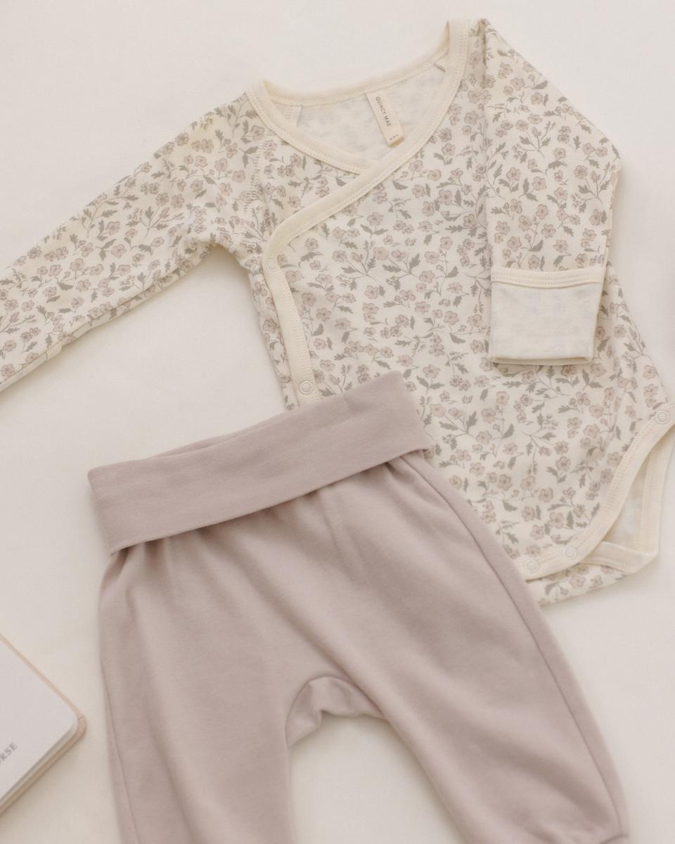 Quincy Mae Side Snap Bodysuit + Pant Set - Floret, 0-3M - Image 8
