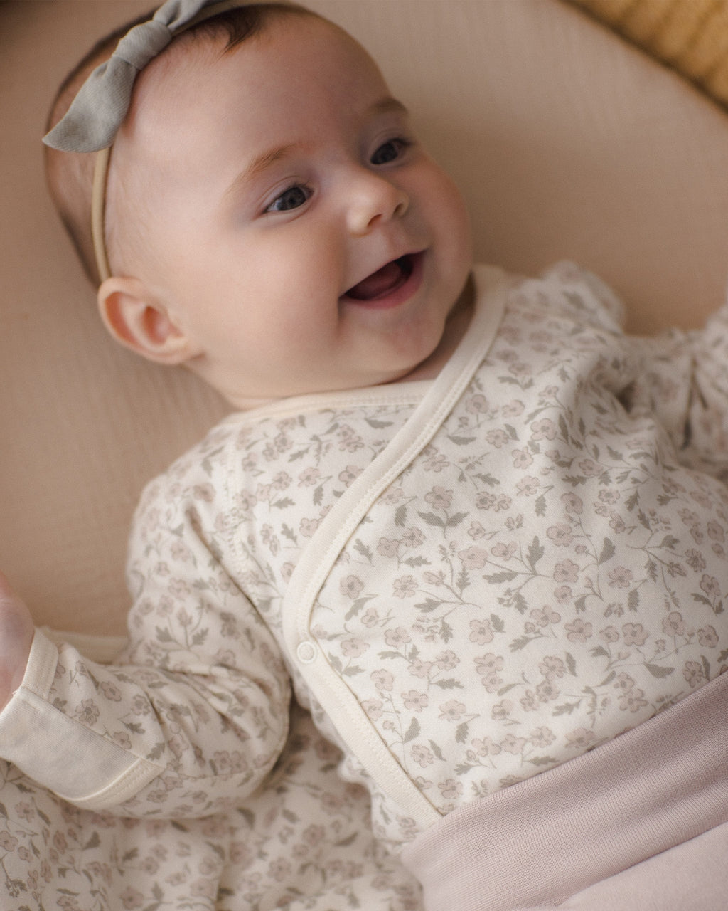 Quincy Mae Side Snap Bodysuit + Pant Set - Floret, NB - Image 7
