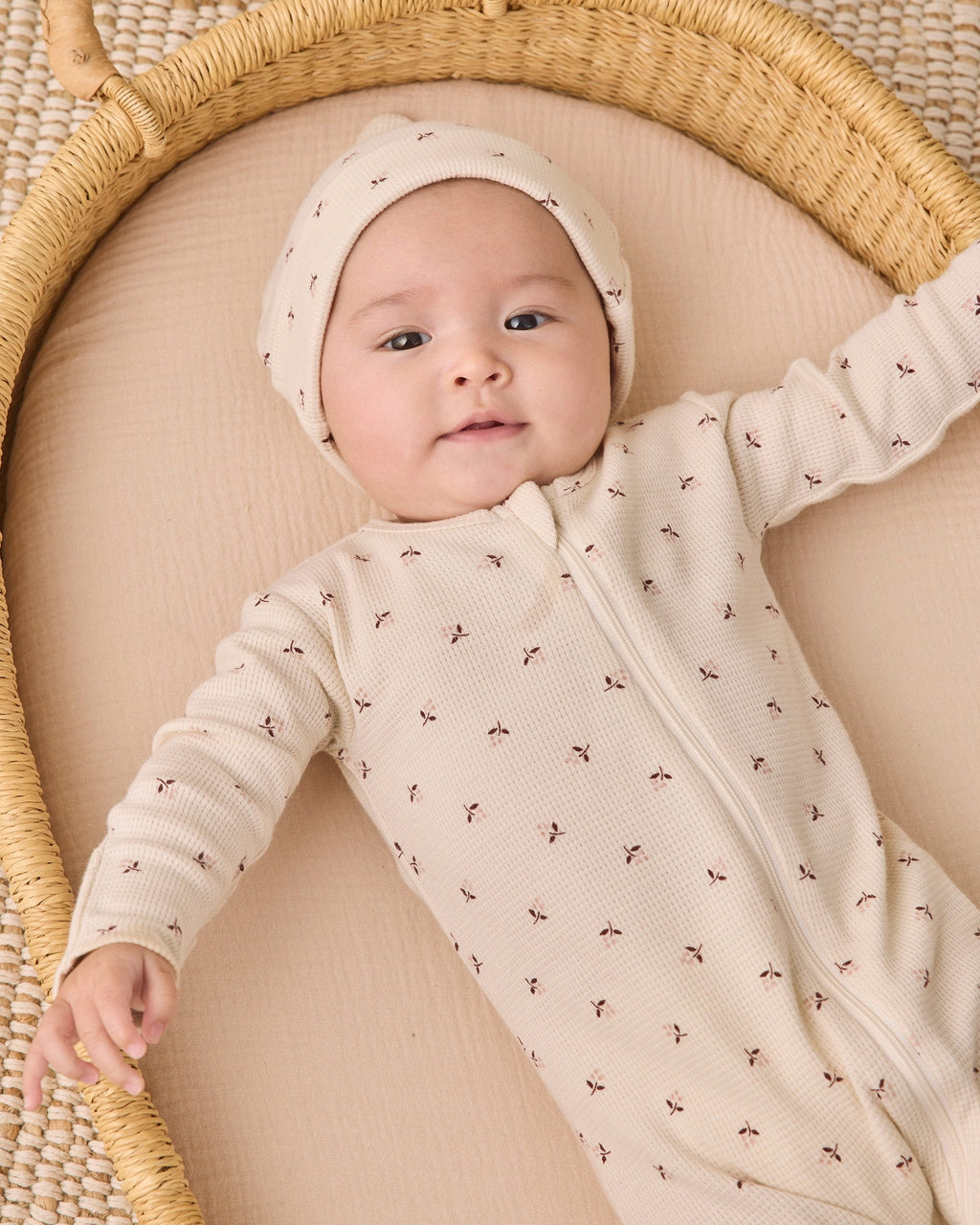 Quincy Mae Waffle Sleep Set - Fall Ditsy, 3-6M - Image 4