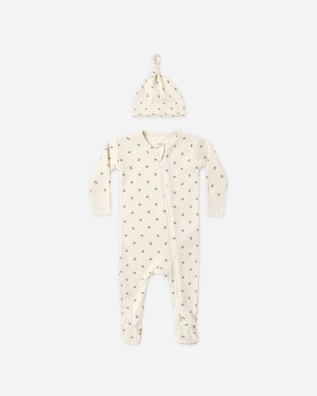 Quincy Mae Waffle Sleep Set - Fall Ditsy, NB
