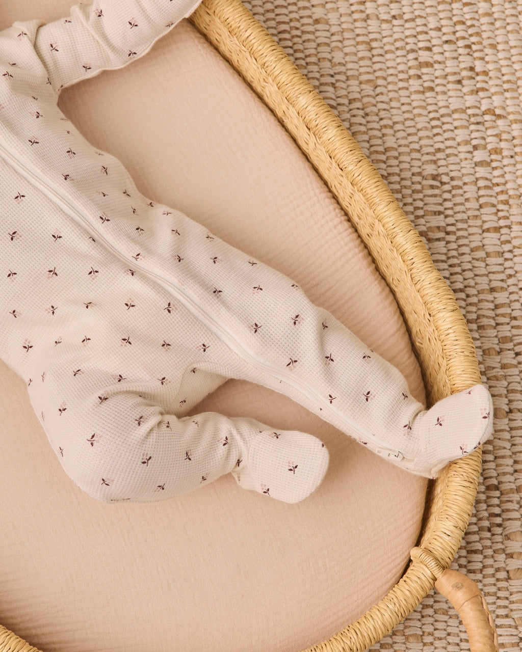 Quincy Mae Waffle Sleep Set - Fall Ditsy, NB - Image 3