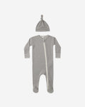 Quincy Mae Waffle Sleep Set - Midnight Microstripe, 3-6M