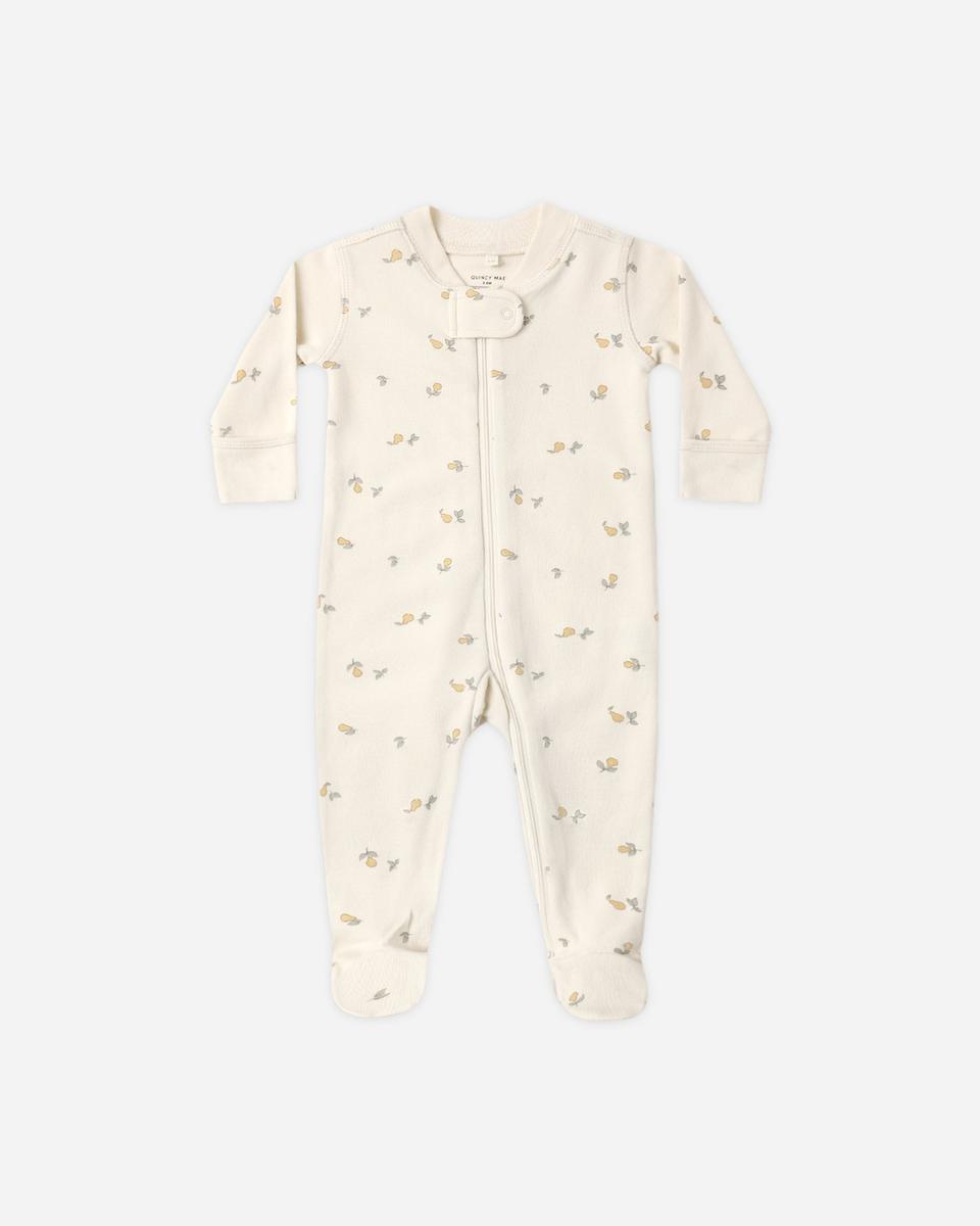 Quincy Mae Zip Long Sleeve Sleeper Footie - Pears, NB - Image 5