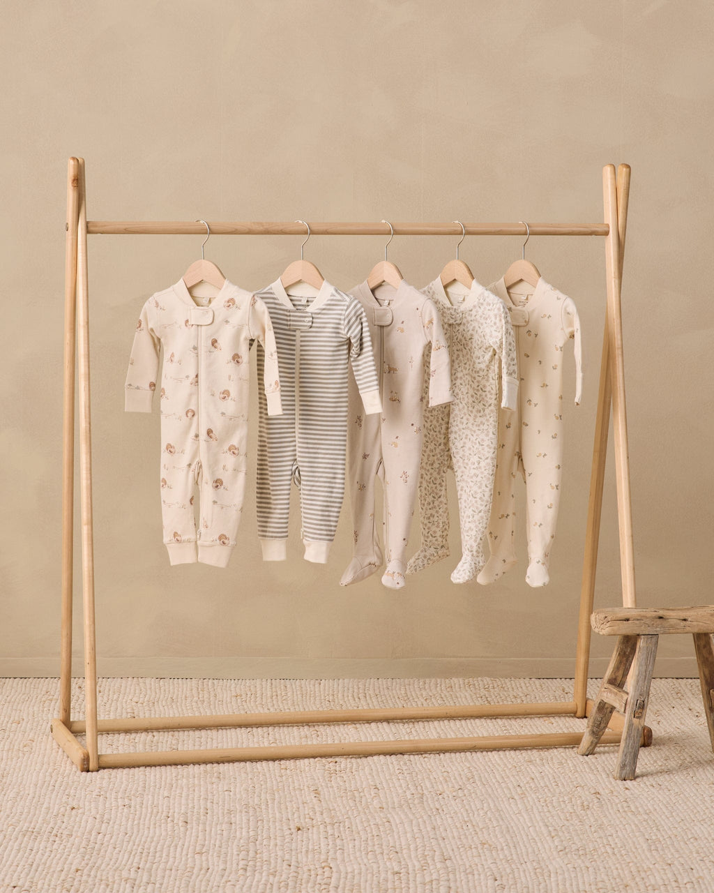Quincy Mae Zip Long Sleeve Sleeper Footie - Pears, NB - Image 3
