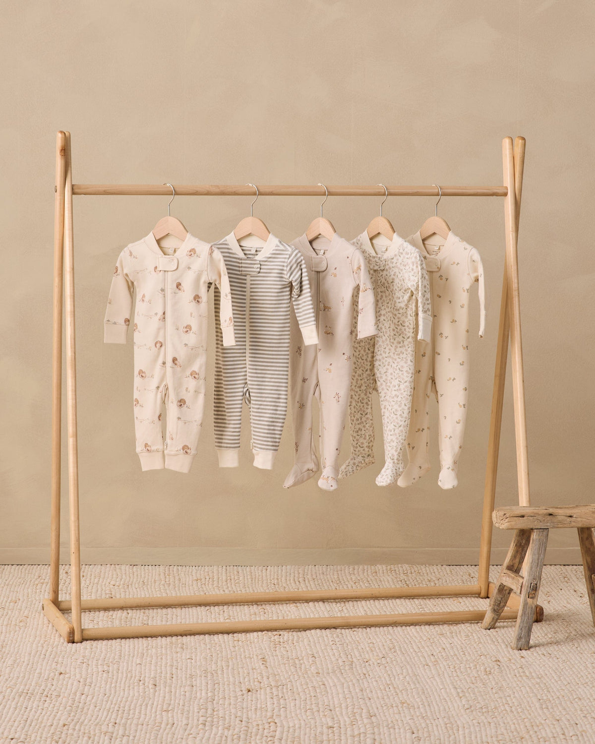 Quincy Mae Zip Long Sleeve Sleeper Footie - Pears, NB - Image 3