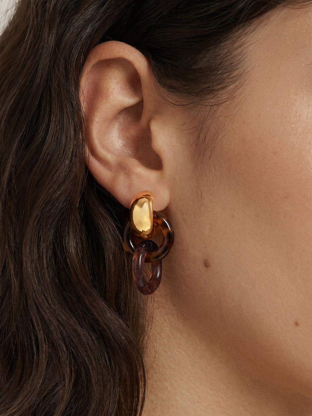 Resin Link Drop Hoop Earring - Image 6