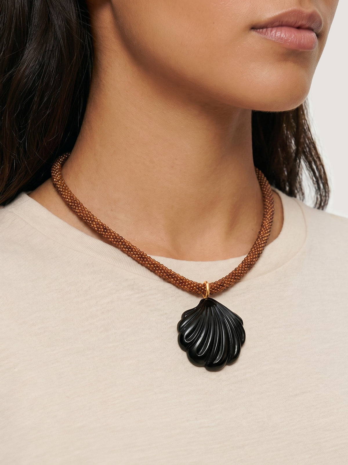 Scallop Shell Beaded Necklace - Image 2