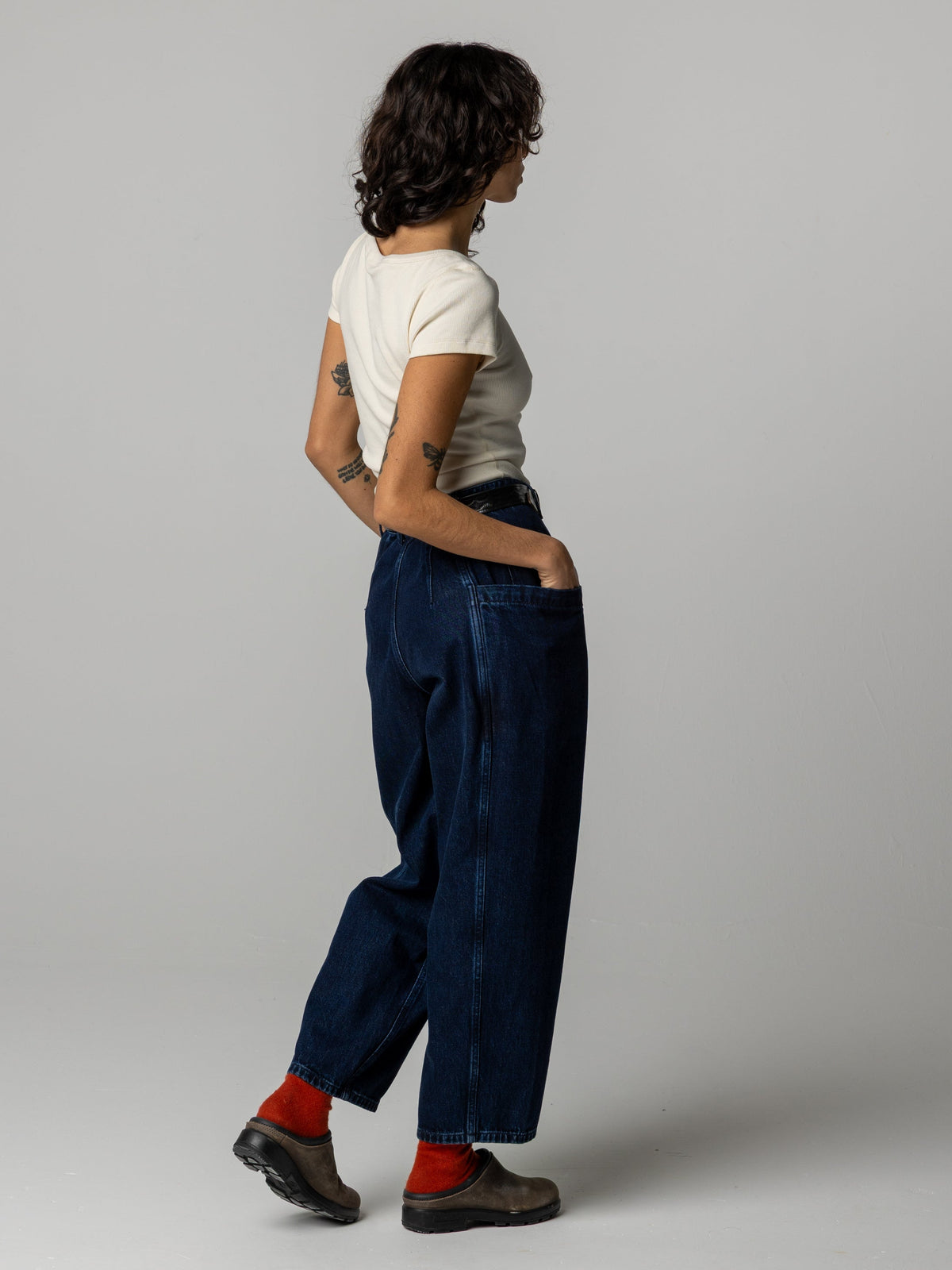 Women's Croft Workwear Denim Barrel Trouser - Image 4