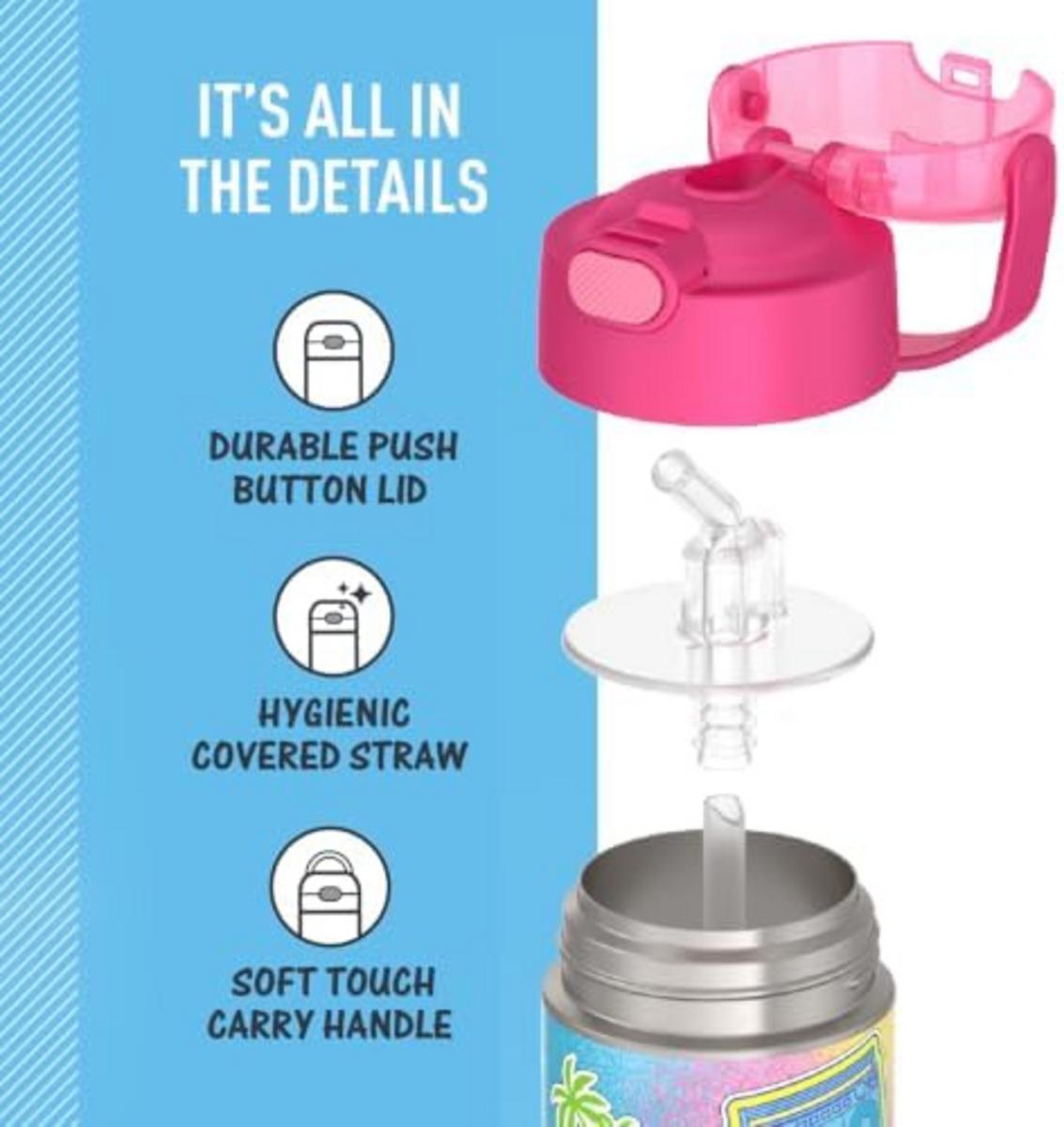 Thermos FUNtainer Vacuum Insulated Stainless Steel Straw Water Bottle 12oz - Barbie - Image 6