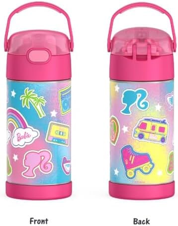 Thermos FUNtainer Vacuum Insulated Stainless Steel Straw Water Bottle 12oz - Barbie - Image 4