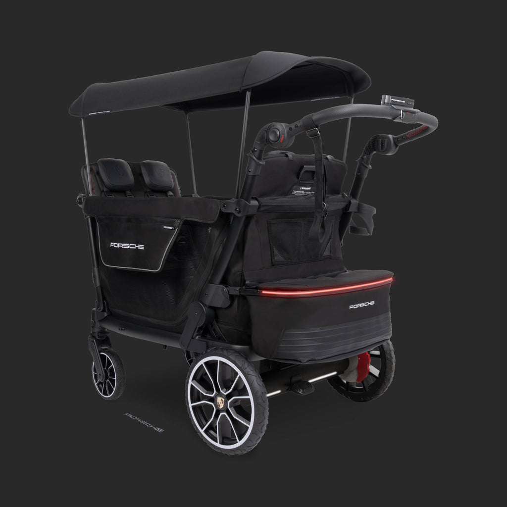 WonderFold L4 Quad (4 Seater) Stroller Wagon with Electric Wheels - Porsche - Image 11