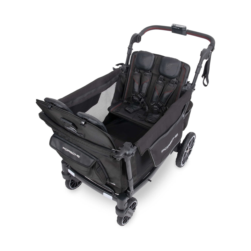 WonderFold L4 Quad (4 Seater) Stroller Wagon with Electric Wheels - Porsche - Image 6