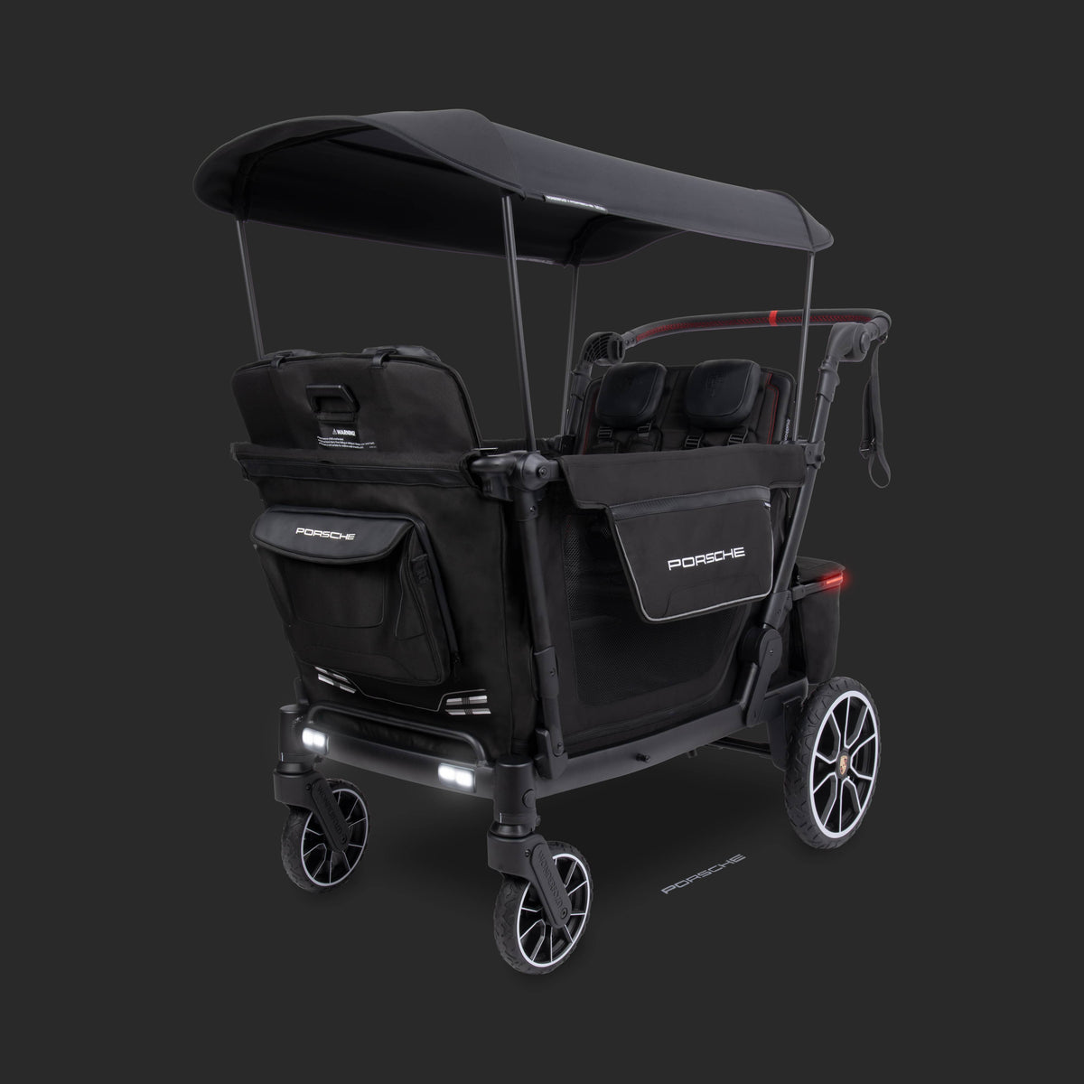 WonderFold L4 Quad (4 Seater) Stroller Wagon with Non-Electric Wheels - Porsche - Image 11