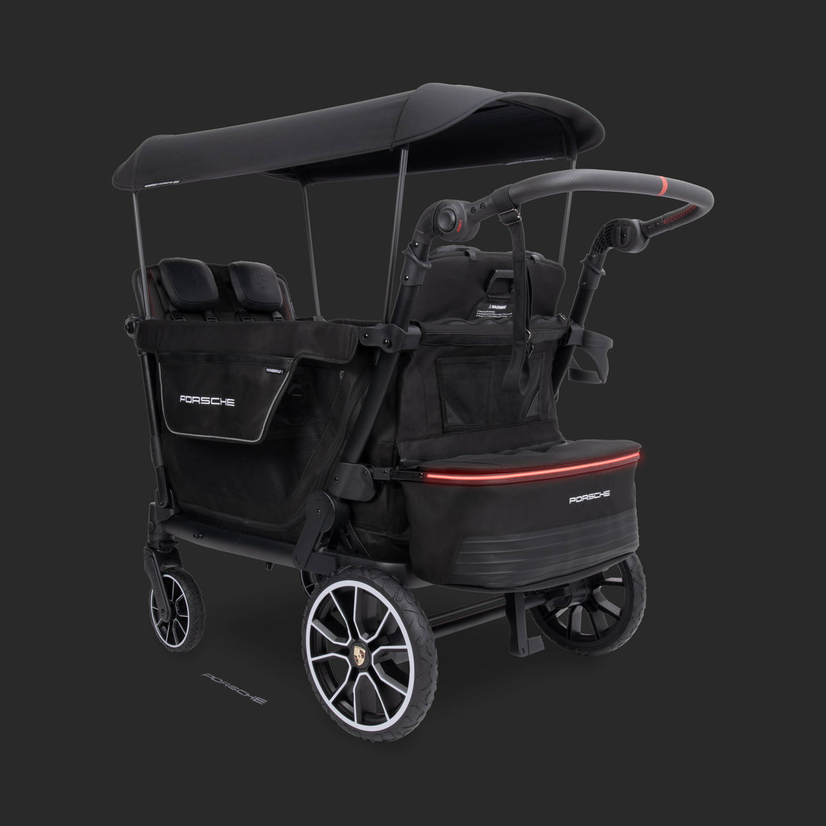 WonderFold L4 Quad (4 Seater) Stroller Wagon with Non-Electric Wheels - Porsche - Image 12